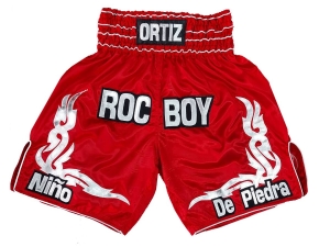 Custom Boxing Shorts : KNBXCUST-2041-Red